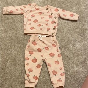 Peach Print Baby Outfit